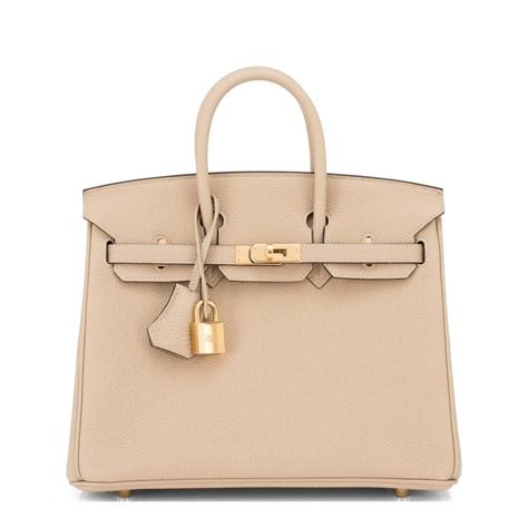 Hermes Trench Beige Khaki Birkin 25cm Togo Gold Hardware 